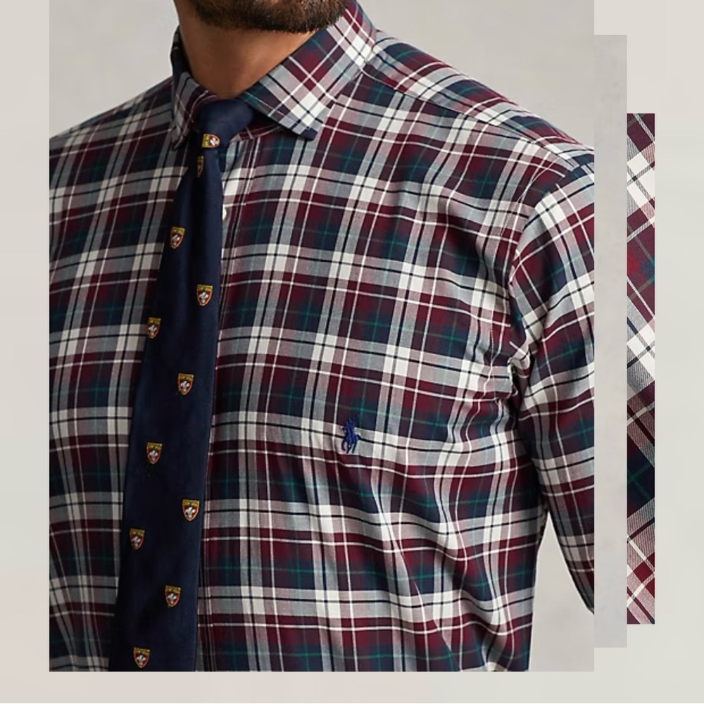 Polo Ralph Lauren RL Mens Classic Fit Shirt twill 2XB 2TG Plaid NWT big and tall